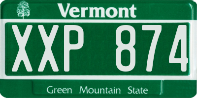 VT license plate XXP874