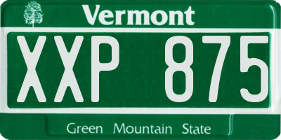 VT license plate XXP875