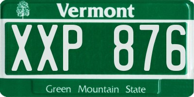 VT license plate XXP876