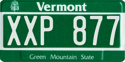 VT license plate XXP877
