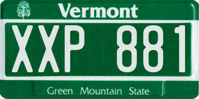 VT license plate XXP881