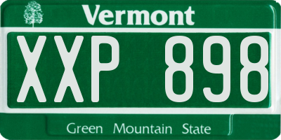VT license plate XXP898