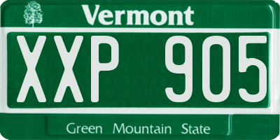VT license plate XXP905