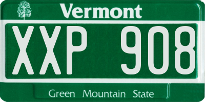VT license plate XXP908