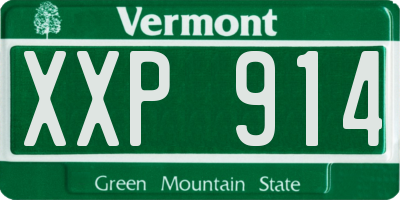 VT license plate XXP914