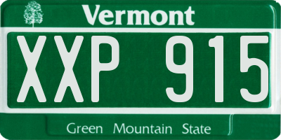 VT license plate XXP915