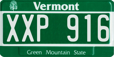 VT license plate XXP916