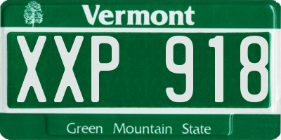 VT license plate XXP918