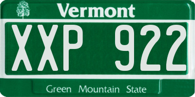 VT license plate XXP922