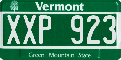 VT license plate XXP923
