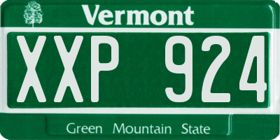 VT license plate XXP924