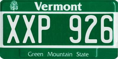 VT license plate XXP926