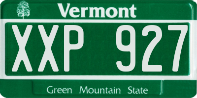 VT license plate XXP927