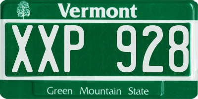 VT license plate XXP928