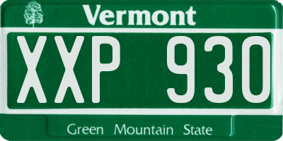 VT license plate XXP930