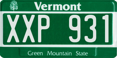 VT license plate XXP931