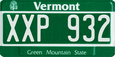 VT license plate XXP932