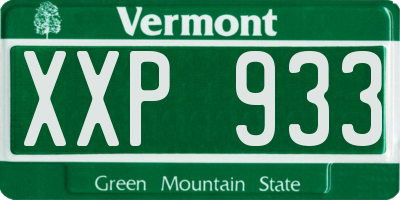 VT license plate XXP933