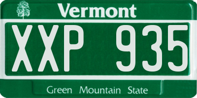 VT license plate XXP935