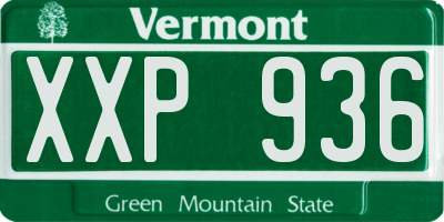 VT license plate XXP936
