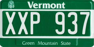 VT license plate XXP937