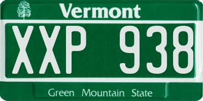 VT license plate XXP938