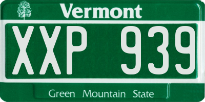VT license plate XXP939