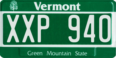VT license plate XXP940