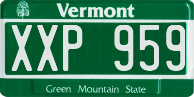 VT license plate XXP959