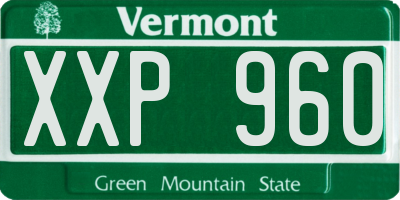 VT license plate XXP960