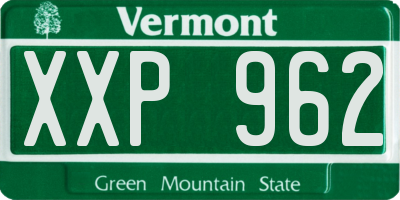 VT license plate XXP962