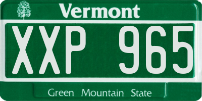 VT license plate XXP965