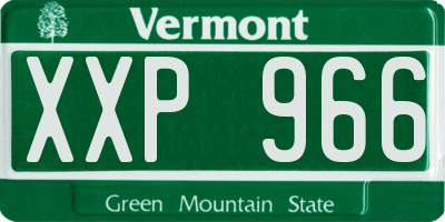 VT license plate XXP966