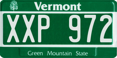 VT license plate XXP972