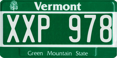 VT license plate XXP978