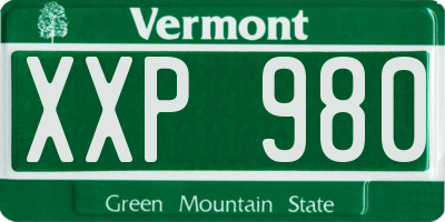 VT license plate XXP980
