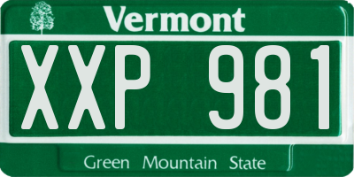 VT license plate XXP981