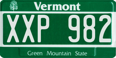 VT license plate XXP982