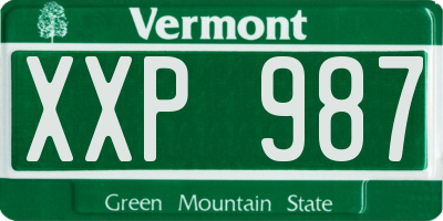 VT license plate XXP987