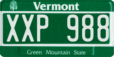 VT license plate XXP988