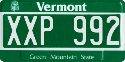 VT license plate XXP992