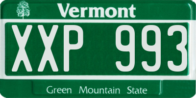 VT license plate XXP993
