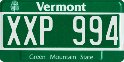 VT license plate XXP994