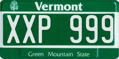 VT license plate XXP999