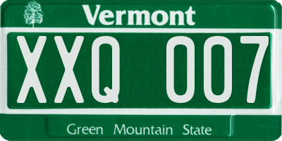 VT license plate XXQ007