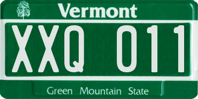 VT license plate XXQ011