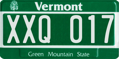 VT license plate XXQ017