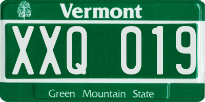 VT license plate XXQ019