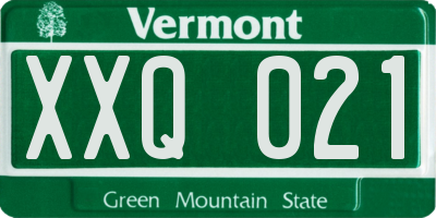 VT license plate XXQ021