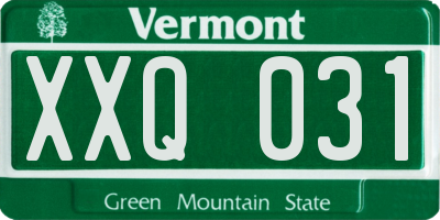 VT license plate XXQ031